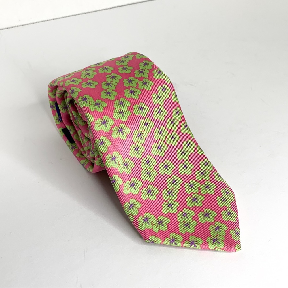 Ted Baker floral pink and green tie